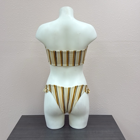 Gillia Striped Bikini in Brown and Cream - Picture 4 of 5